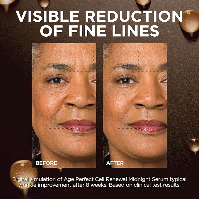 L'Oreal Paris Age Perfect Anti-Aging Midnight Face Serum, Reduce Wrinkles 1oz + Eye Cream Sample-Velvo Beauty