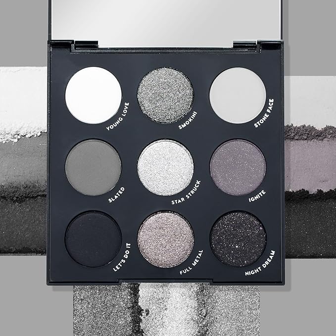 ColourPop Blowin' Smoke Eyeshadow Palette - Silver Eyeshadow and Smokey Eye Eyeshadow Palette with Metallic and Matte Finishes - High-Pigment Eye Makeup with a Long-Wearing Formula (0.3 oz)-Velvo Beauty