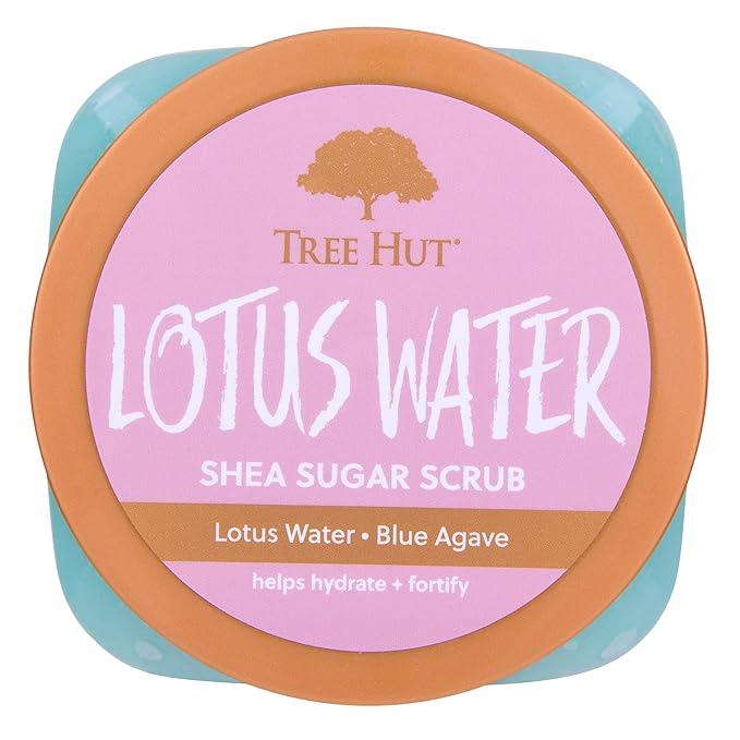 Tree Hut Lotus Water Shea Sugar Scrub | Exfoliating Body Scrub Removes Dead, Dry Skin for a Soft & Hydrated Feel | Nourishing Essential Body Care | 18 fl oz.-Velvo Beauty
