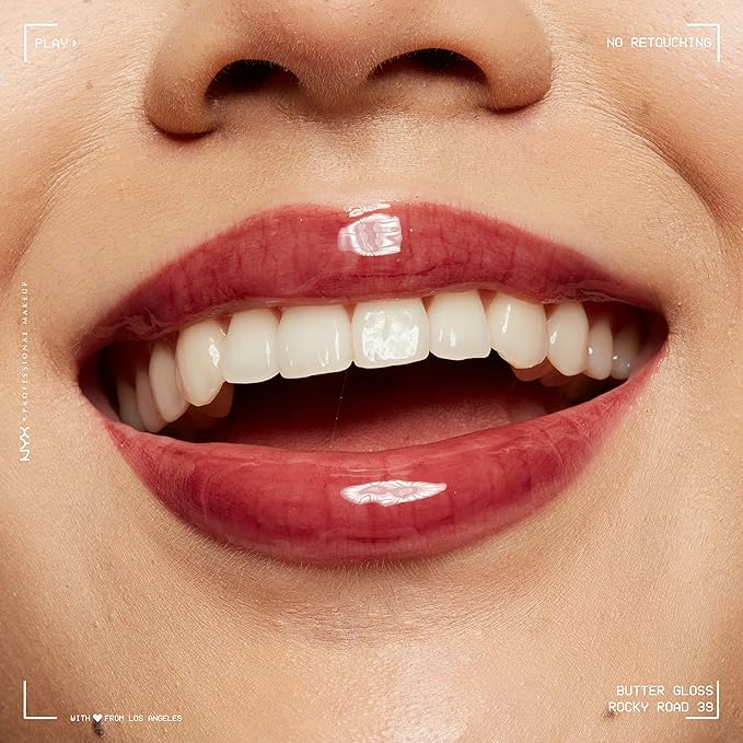 NYX PROFESSIONAL MAKEUP Butter Gloss, Non-Sticky Lip Gloss - Rocky Road (Wine)-Velvo Beauty