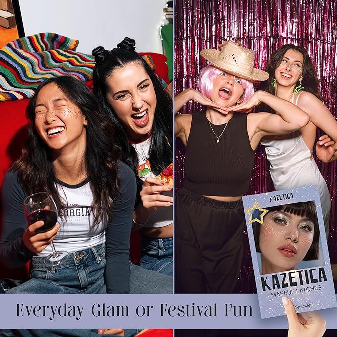 Glitter Freckles Face Tattoo, 10 Pcs Silver Face Glitter Freckles for Women, Festival Outfits for Women Rave Accessories Fake Tattoos, Sparkle Makeup Patches, Waterproof Speckles Patches,Mini Makeup-Velvo Beauty