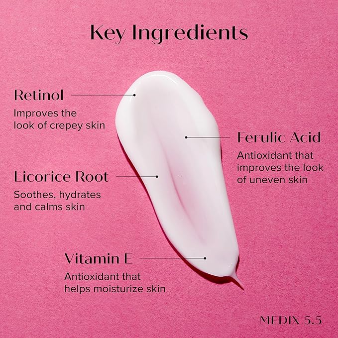 Medix 5.5 Retinol Body Lotion Firming Moisturizer | Crepey Skincare Treatment | Retinol Body Cream | Anti Aging Firming Cream For Women Targets Look Of Crepe Skin, Wrinkles, & Sagging Skin, 15 Fl Oz-Velvo Beauty