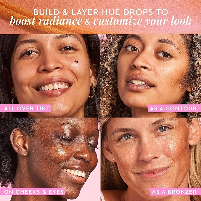 Glow Recipe Hue Drops Tinted Face Serum - Bronzing Drops to Brighten & Hydrate - Skincare Makeup Primer & Liquid Highlighter to Blur Pores for a Radiant, Even Skin Tone - Sunglow (40ml)-Velvo Beauty
