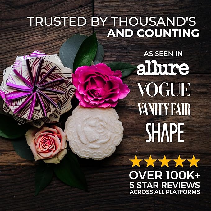 Viori Chamomile Rose Essential Oil Shampoo Bar Made with Rice Water - Handcrafted All Natural Shampoo Bars - Sulfate Free-Velvo Beauty