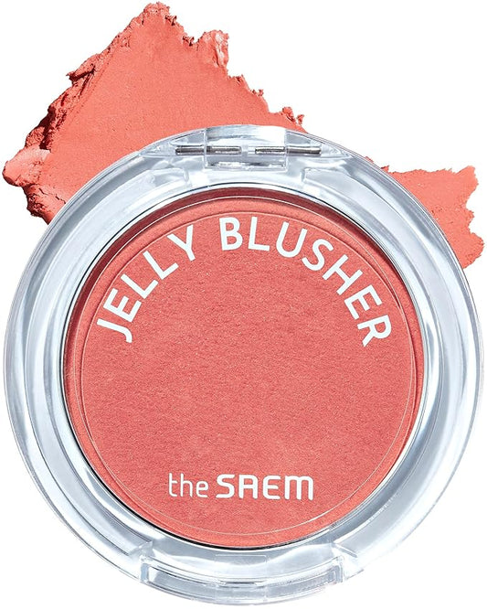 THESAEM Jelly Blusher CR01 Peach Crush - Velvety Finish Soft Jelly Powder Cheek - Easy Blending Formula- Lightweight, Smooth, Natural Buildable Blusher-Velvo Beauty