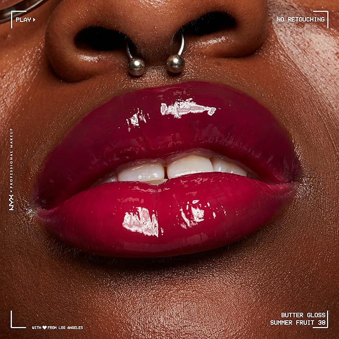 NYX PROFESSIONAL MAKEUP Butter Gloss, Non-Sticky Lip Gloss - Summer Fruit (Hot Pink)-Velvo Beauty