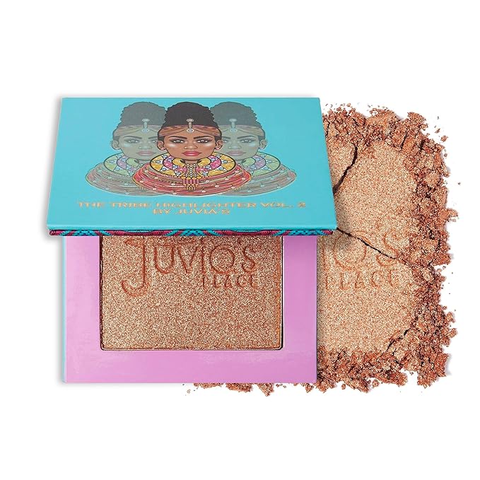 Juvia's Place Highlighter Tribe Glow Vol.2 - Highlighter Powder, Baked Highlighter, Shimmer Highlighter Makeup, Long-Wearing & Illuminating Cheek Highlighter - Suitable for Medium Skin Tones-Velvo Beauty