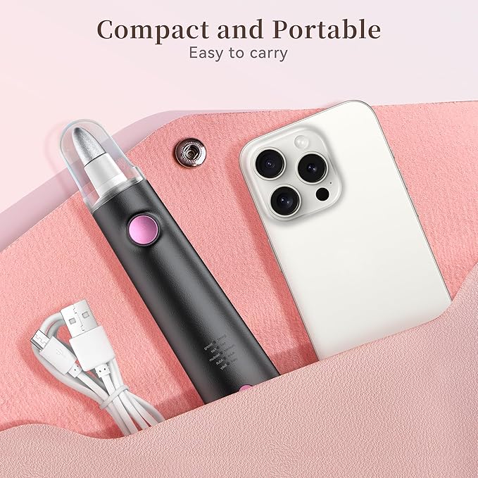 Electric Nail Drill, 8-in-1 Cordless Electric Nail File with LED Light, 5 Speeds Rechargeable Manicure and Pedicure Kit Hand Foot Care Tool for Nail Grinder Trim Polish for Women Baby-Velvo Beauty