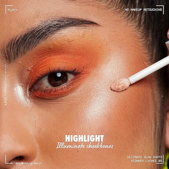 NYX PROFESSIONAL MAKEUP Ultimate Glow Shots, Liquid Eyeshadow, Long-Lasting Shimmer Eye Shadow with Vitamin C - Highkey Lychee-Velvo Beauty