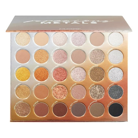 ColourPop Eyeshadow Palette - Eye Makeup Palette with Matte, Metallic, Matte Sparkle & Glitter Finishes - High-Pigment Eye Makeup with a Long-Wearing Formula - Precious Metals (1.16 oz)-Velvo Beauty