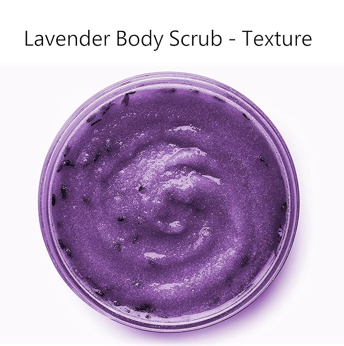 Lavender Body & Foot Scrub 10 oz - A blend of lavender essence, shea butter, and coconut oil for a fragrant journey to a serene countryside - The best stocking stuffer.-Velvo Beauty