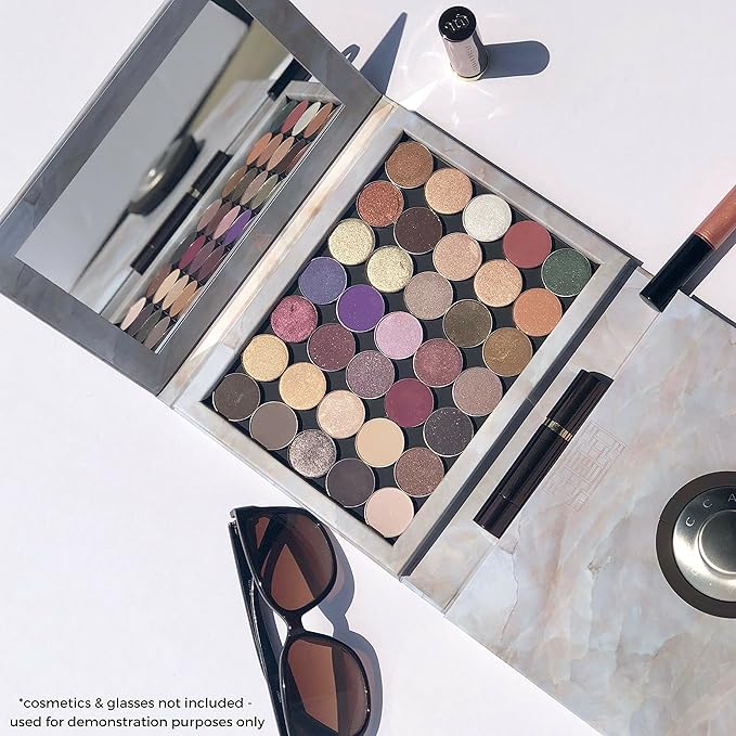 Marble Extra Large Empty Magnetic Makeup Palette Holds 70 Standard Magnetic Eyeshadows. Depot your Highlighters, Blushes, Powders and more-Velvo Beauty