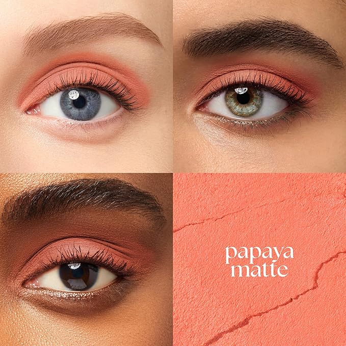 Julep Eyeshadow 101 Cream-to-Powder Waterproof Shadow Stick – Papaya Matte – Long-Lasting, Crease-Proof, Soft Peachy-Orange Matte Cream Eyeshadow with Built-in Smudger-Velvo Beauty