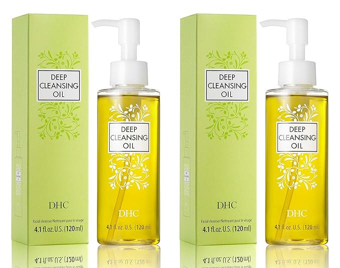 DHC Deep Cleansing Oil Medium 2 pack, Facial Cleansing Oil, Makeup Remover, Cleanses without Clogging Pores, Residue-Free, Fragrance and Colorant Free, All Skin Types, 4.1 fl. oz.-Velvo Beauty