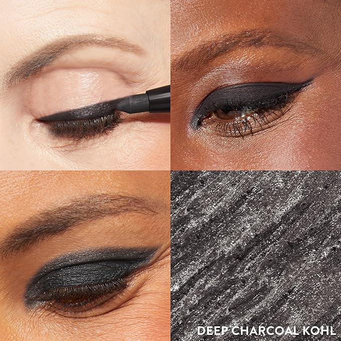 LAURA GELLER NEW YORK Kajal Longwear Kohl Eyeliner Pencil - Deep Charcoal Kohl - Caffeine and Vitamin E - Smooth & Blendable Liner - Built-In Sharpener-Velvo Beauty