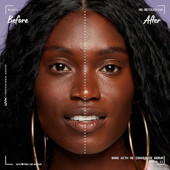 NYX PROFESSIONAL MAKEUP Bare With Me Concealer Serum, Up To 24Hr Hydration - Mocha-Velvo Beauty