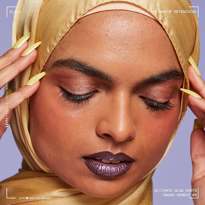 NYX PROFESSIONAL MAKEUP Ultimate Glow Shots, Liquid Eyeshadow, Long-Lasting Shimmer Eye Shadow with Vitamin C - Mango Moment-Velvo Beauty