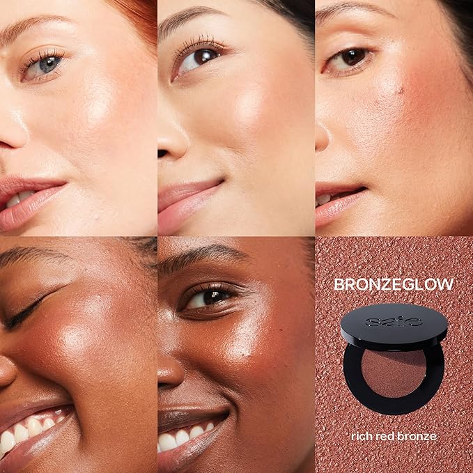 Saie Glow Sculpt Multi-Use Highlighter + Cream Blush - Lightweight with Hyaluronic Acid + Micropearl for Radiant, Glowing Skin - Bronzeglow (.02 oz)-Velvo Beauty