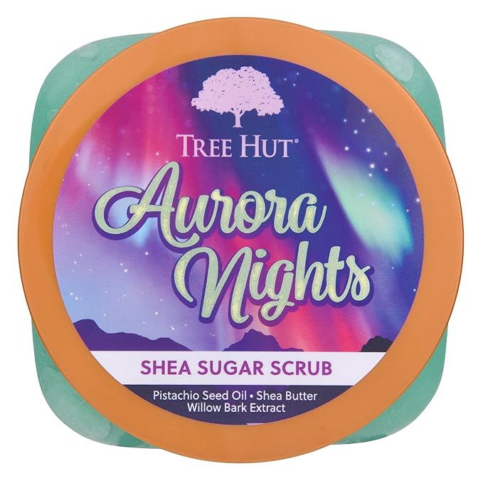Tree Hut Aurora Nights Shea Sugar Scrub | Exfoliating Body Scrub Removes Dead, Dry Skin for a Soft & Hydrated Feel | Nourishing Essential Body Care | 18 fl oz.-Velvo Beauty