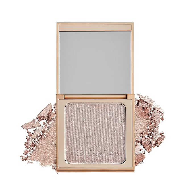Sigma Beauty Highlighter Makeup – Illuminating Highlighting Powder for Face, Sheer Glimmer Face Highlighter for Cheeks, Cupid’s Bow, & Brow Bone (Twilight, Pinky Quartz Metallic)-Velvo Beauty