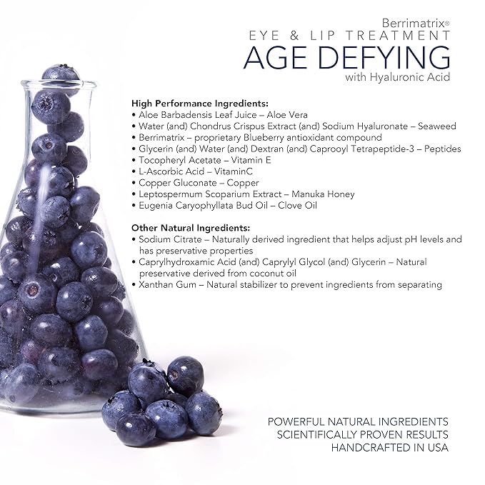Airelle Age-Defying Eye and Lip Treatment | Anti Aging, Helps Reduce Wrinkles, Fine Lines | Dermatologist Recommended | Hyaluronic Acid, Berrimatrix | Natural Ingredients | .3 Fl Oz-Velvo Beauty