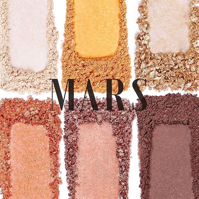 READY TO SHINE Mars Voyage Small Eyeshadow Palette with 6 Highly Pigmented Matte, Frost, and Shimmer Pocket-Sized Mini Travel Eyeshadows-Velvo Beauty