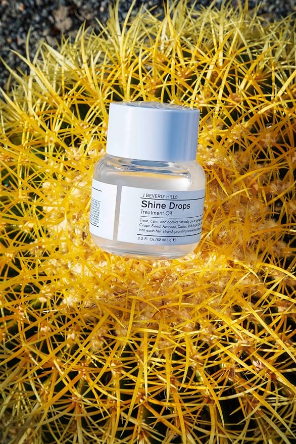 J Beverly Hills Shine Drops Hair Treatment Oil with Botanical Oils for Shine, Nourishment and Dry Hair Repair, 2.2 Oz-Velvo Beauty