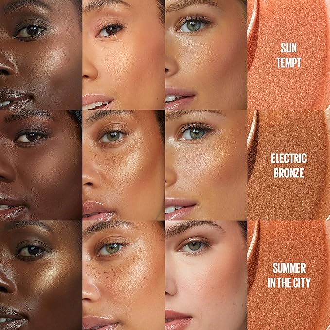 Maybelline Sunkisser Multi-Use Liquid Blush and Bronzer, Blendable, Longwear, Glowy Make Up, Electric Blush, 1 Count-Velvo Beauty