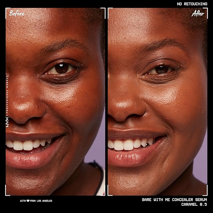 NYX PROFESSIONAL MAKEUP Bare With Me Concealer Serum, Up To 24Hr Hydration - Caramel-Velvo Beauty