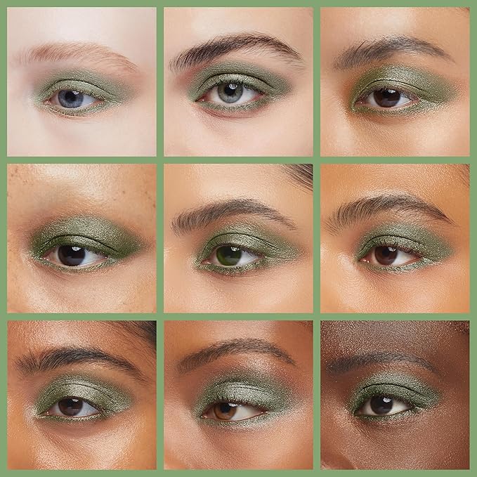 Jade Green Shimmering Eucalyptus Olive Soft Pressed Powder Single Vegan Eyeshadow; Talc, Paraben & Cruelty Free-Velvo Beauty
