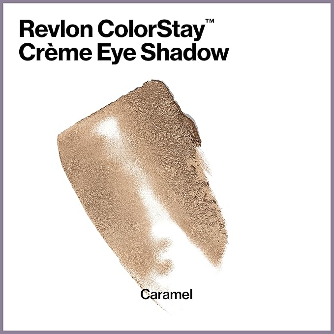 Revlon Crème Eyeshadow, ColorStay 24 Hour Eye Makeup, Highly Pigmented Cream Formula in Blendable Matte & Shimmer Finishes, 710 Caramel, 0.18 Oz-Velvo Beauty