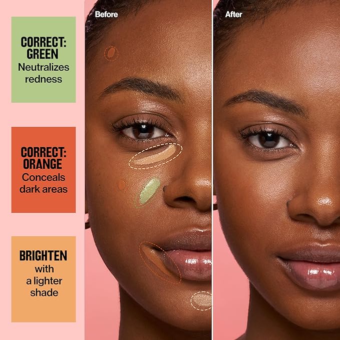 Revlon Glimmer Correcting Concealer, Liquid Under Eye Makeup, Made with Caffeine, Vitamin C, & Stevioside, 102 Orange, 0.3 fl oz-Velvo Beauty