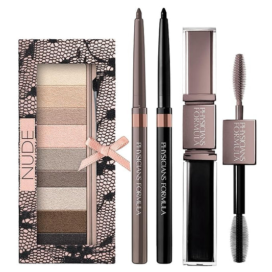 Physicians Formula Shimmer Strips Custom Eye Enhancing Kit with Eyeshadow, Eyeliner & Mascara, Nude-Velvo Beauty