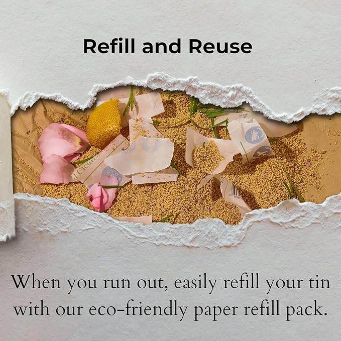 3-in-1 Solid Facial Cleanser, Exfoliator, and Wash-off Mask - Vegan, Cruelty-Free, Plastic-Free, Travel-Friendly, 1 Month Supply (60 Crushable Tablets) in Tin (Calming Beans in Tin)-Velvo Beauty