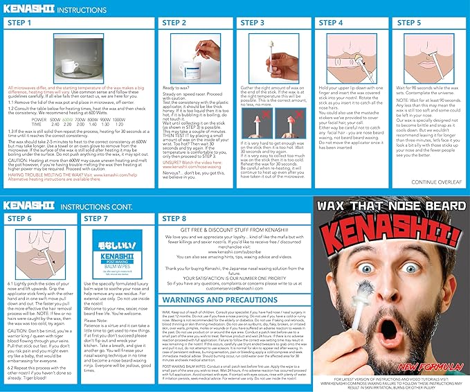 KENASHII Nose Wax Kit | 100 g Wax, 24 Applicators | Hair Removal Kit for Men and Women | Includes Balm Wipes and Mustache Guards | Lasts up to 5 Weeks-Velvo Beauty