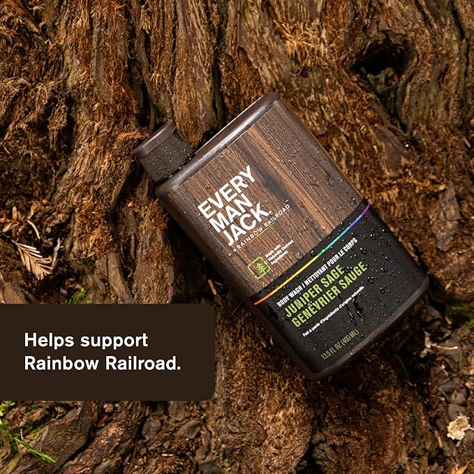 Every Man Jack Hydrating Body Wash for all skin types - Juniper Sage fragrance - Naturally Derived Ingredients - Cleanse, Nourish, and Hydrate Skin -Paraben Free, Phthalate Free, Dye Free-13.5oz - 2pk-Velvo Beauty
