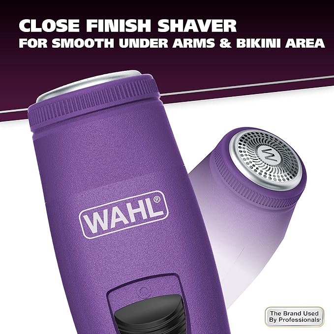 Wahl Pure Confidence Rechargeable Electric Trimmer, Shaver, & Detailer for Smooth Shaving & Trimming of The Face, Underarm, Eyebrows, & Bikini Areas – Model 9865-100-Velvo Beauty