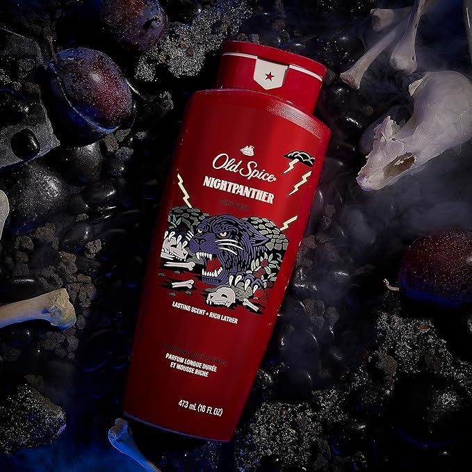 Old Spice Body Wash for Men, NightPanther, 24/7 Shower Freshness, 24 fl oz (Pack of 4)-Velvo Beauty