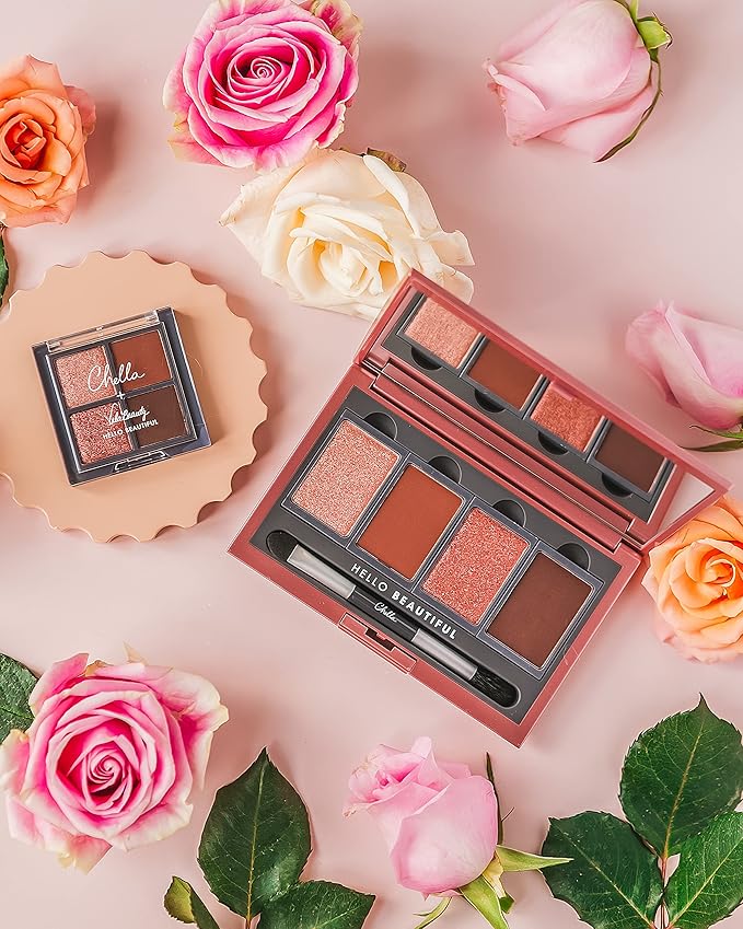 Chella Makeup Eyeshadow Palette, Travel Size, Blushing Rose-Velvo Beauty
