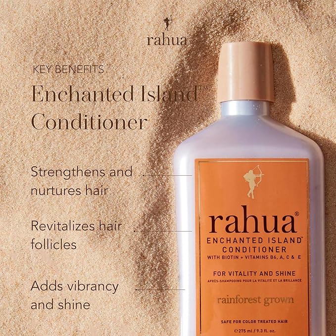 Rahua Enchanted Island Hair Conditioner with Biotin, 9.3 Fl Oz, Supports Strength, Hair Growth & Shine, All Hair Types, Vitamin C, E, A, B6, Coconut Guava Scent, Nourishing Hair Care for Men and Women-Velvo Beauty
