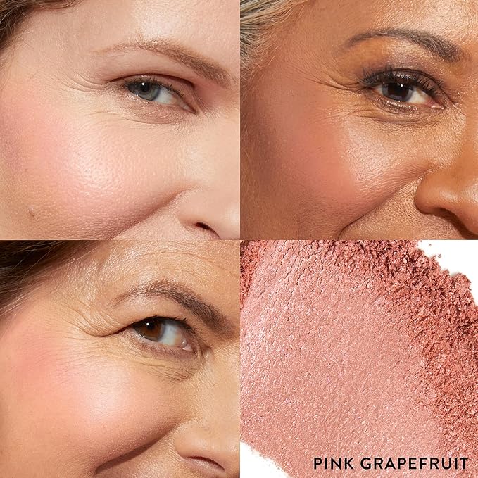 LAURA GELLER NEW YORK Baked Blush-n-Brighten Marbleized Blush + Angled Brush (06 Pink Grapefruit, 47mm)-Velvo Beauty