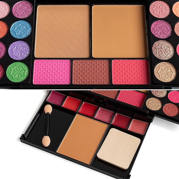 All in One Makeup Kit - 36 Eyeshadow Palette, 28 Lip Gloss, 4 Concealer, 3 Blusher, 1 Highlight & Contour, Bronzer, Glitter Cream, 1 Brush - Face Eye Make Up Set Gift for Beginners And Pros-Velvo Beauty