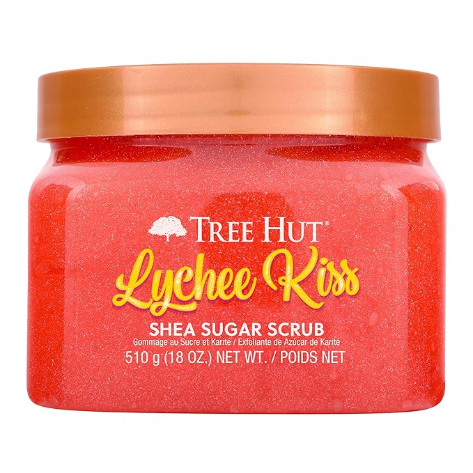 Tree Hut Lychee Kiss Shea Sugar Scrub | Exfoliating Body Scrub Removes Dead, Dry Skin for a Soft & Hydrated Feel | Nourishing Essential Body Care | 18 fl oz.-Velvo Beauty