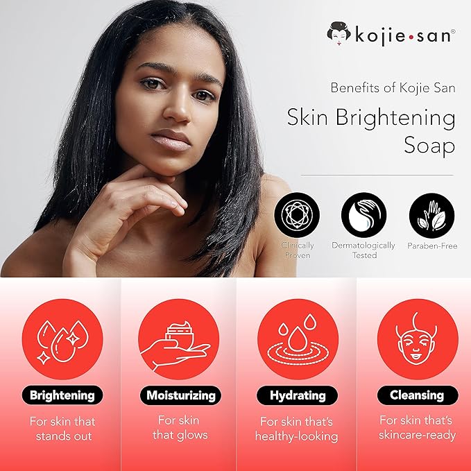 Kojie San Face & Body Shower Set - The Original Kojic Acid Soap, Dark Spot Remover Bar Soap with Coconut & Tea Tree Oil – 65g x 8 Bars with Leafa Soap Net, Brush and Soap Dish-Velvo Beauty
