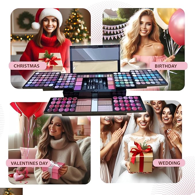Makeup Kit for Women - 190-in-1 - Professional Makeup Pallets, makeup kit Includes Eyeshadows, Blushes, Makeup Brushes & More For a Full Makeup Look-Velvo Beauty