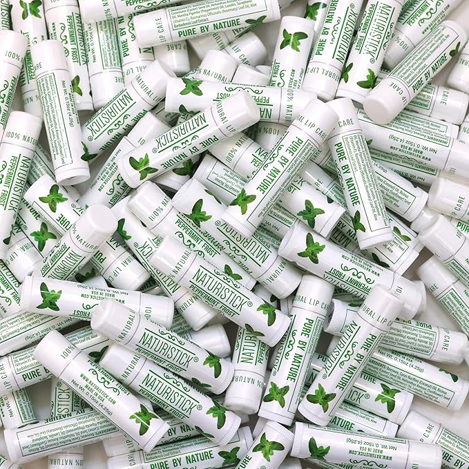 150-Pack Lip Balm in Bulk by Naturistick. Peppermint Scent. 100% Natural Ingredients. Best Beeswax Chapstick for Dry, Chapped Lips. Made in USA-Velvo Beauty