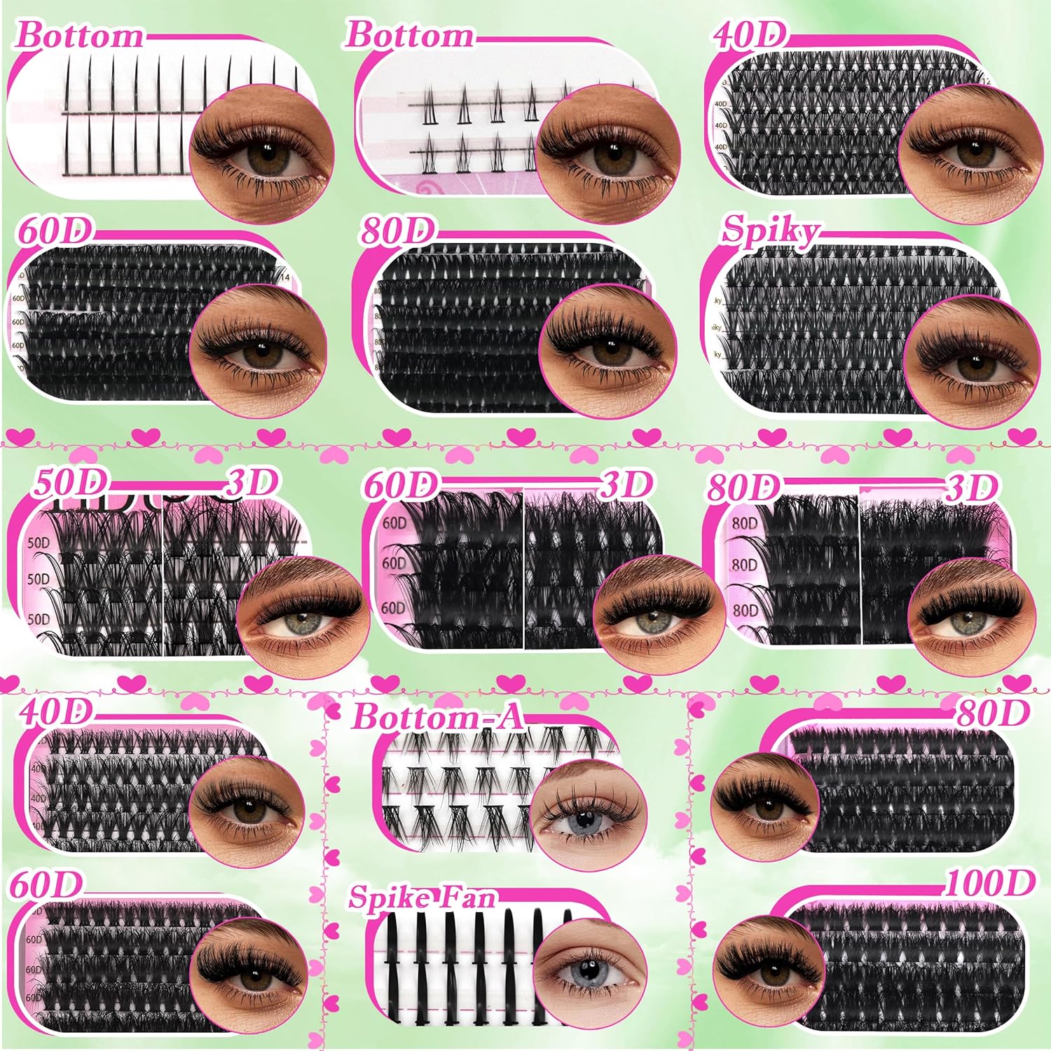Lashes Clusters Kit 1846Pcs Bulk Packs Volume False Eyelash Extensions D Curl Wispy Individual Eyelashes, Volume Studio Effect, Wholesale Large Pack with Glue&Seal|Tweezers|Removers|Cleanser-Velvo Beauty