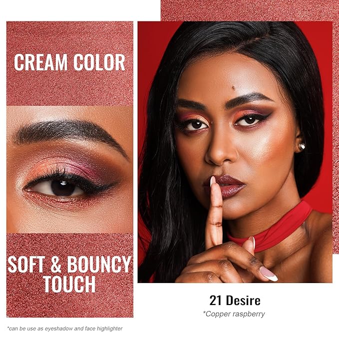 Oulac Cream Eyeshadow-Sombra de Ojos Highly Pigmented Natural Eyeshadow Waterproof&Long Lasting with Moisturizing Formula, Shimmer Glitter Eye Makeup Large Capacity. 6g.(21)-Velvo Beauty