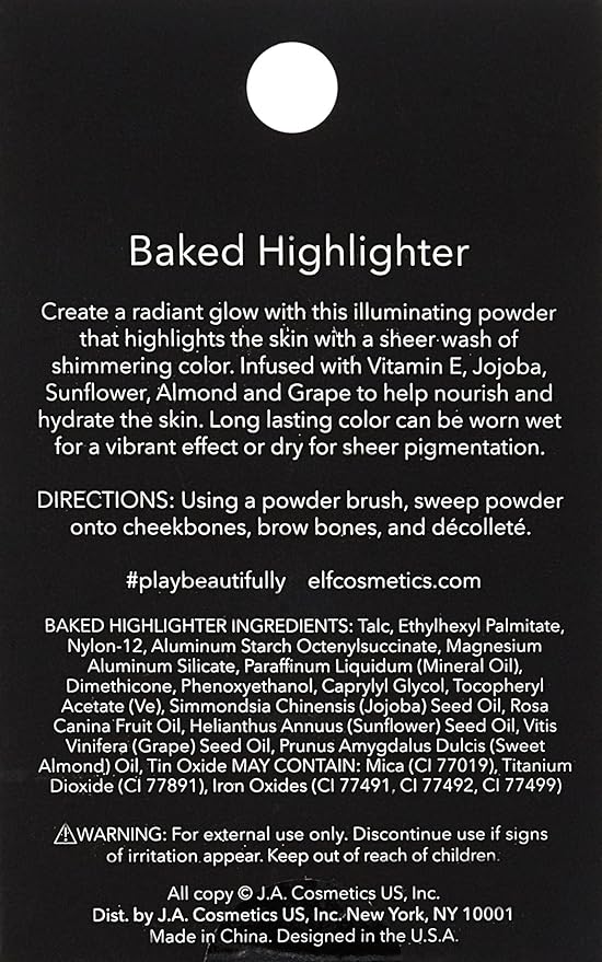 e.l.f. Baked Highlighter, Sheer Shimmering Color, Moonlight Pearls, 0.16 Ounce-Velvo Beauty