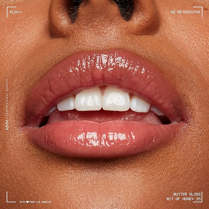 NYX PROFESSIONAL MAKEUP Butter Gloss, Non-Sticky Lip Gloss - Bit Of Honey (Peach Nude)-Velvo Beauty
